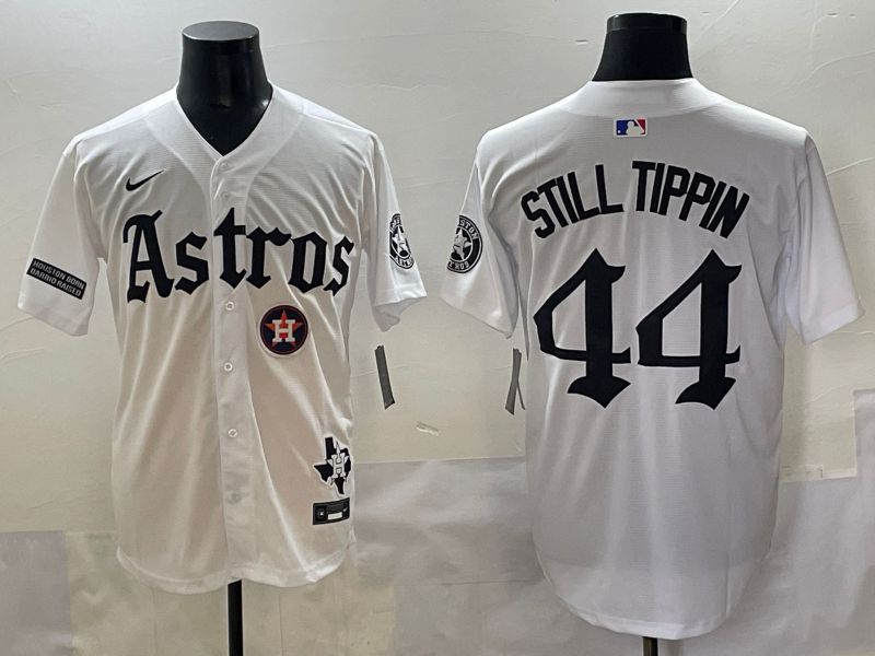 Men 2025 Houston Astros #44 Still Tippin White Five generations Joint Name Nike MLB Jersey style 14